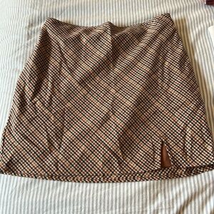 Abercrombie & Fitch Brown Plaid Skirt